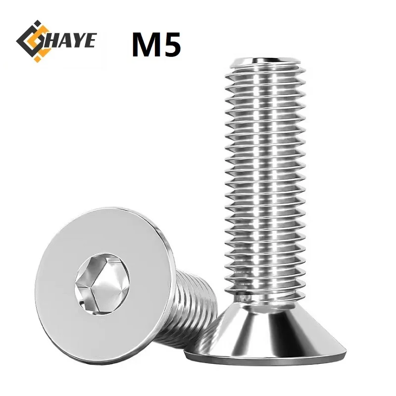 

M5 Hexagon Socket Countersunk Flat Cap Head Screw M5x4 5 6 8 10 90 95 100mm Countersunk Socket Head Screws 304 Stainless Steel