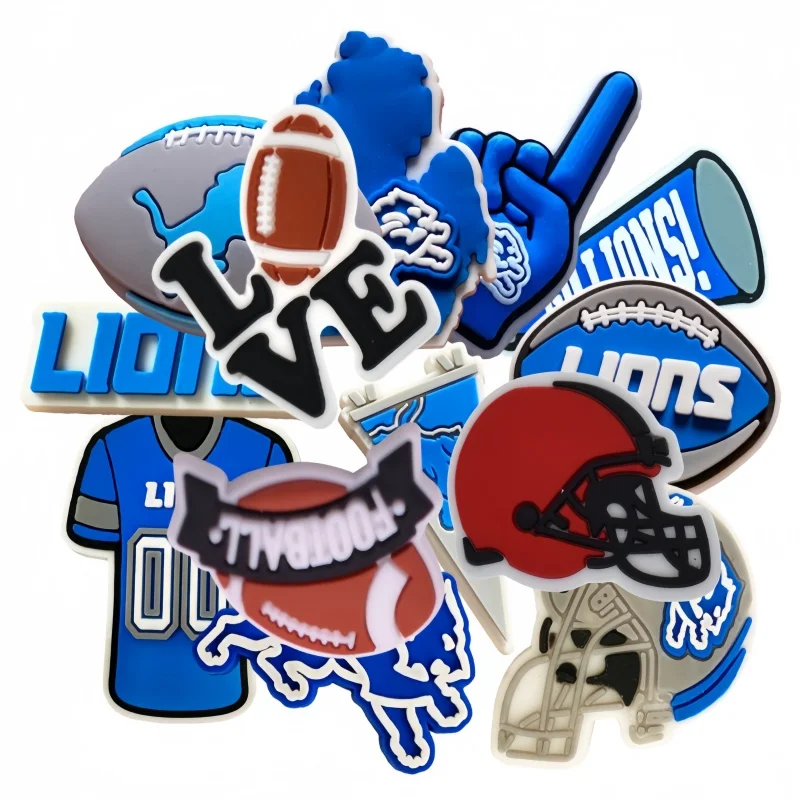 13Pcs Sport Shoe Charm for Crocs Clogs Bubble Slides Sandals