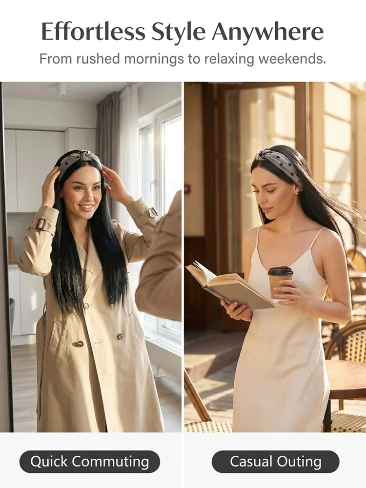 synthetic Women Elegant Solid Casual Warm Hairbands Turban Bandana Fashion Hair Accessorie wig Headband wig half head cover ﻿