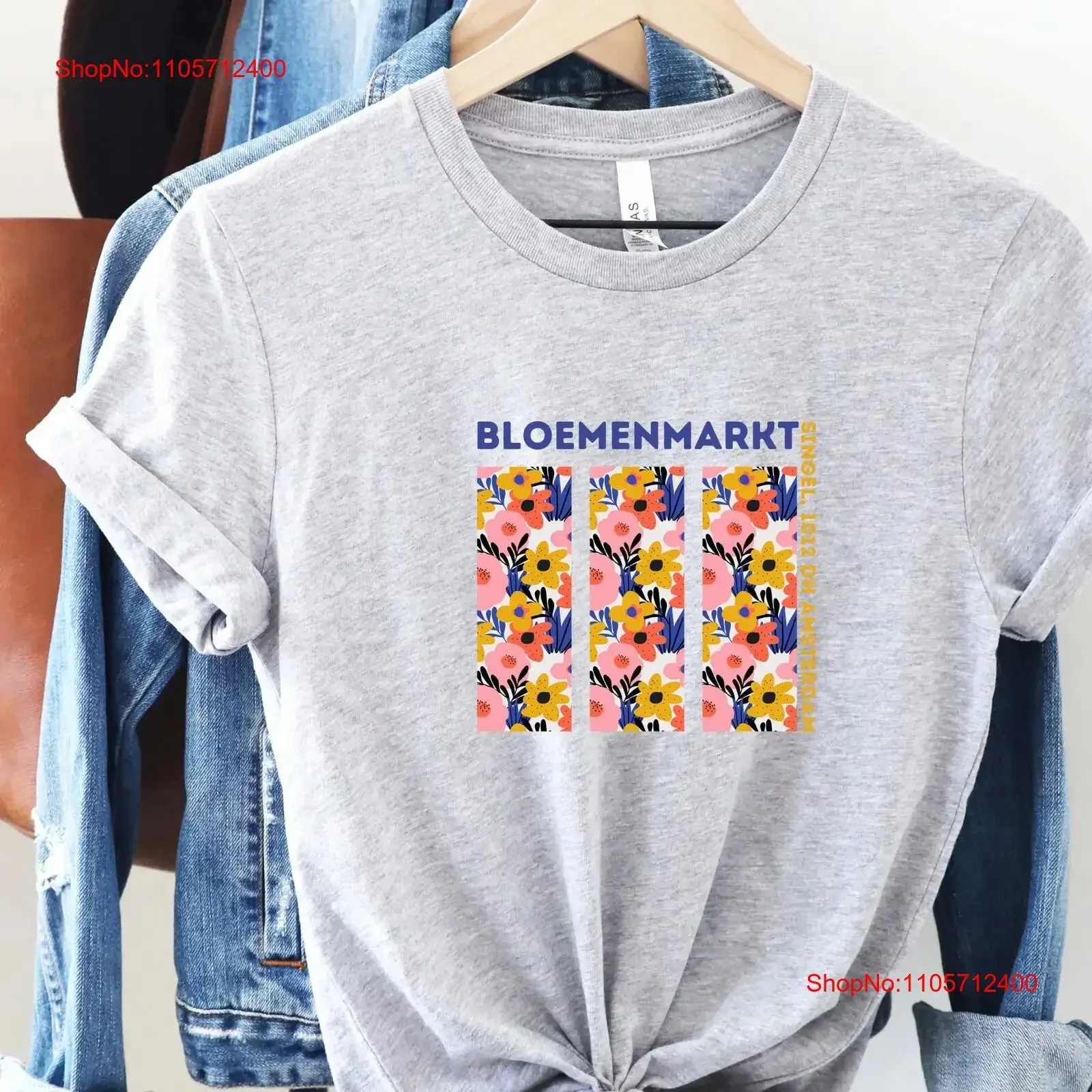 FLOWER MARKET T Shirt Ideal Honeymoon Anniversary Birthday Present Personal Floral Souvenir Amsterdam Traveler vintage Washed