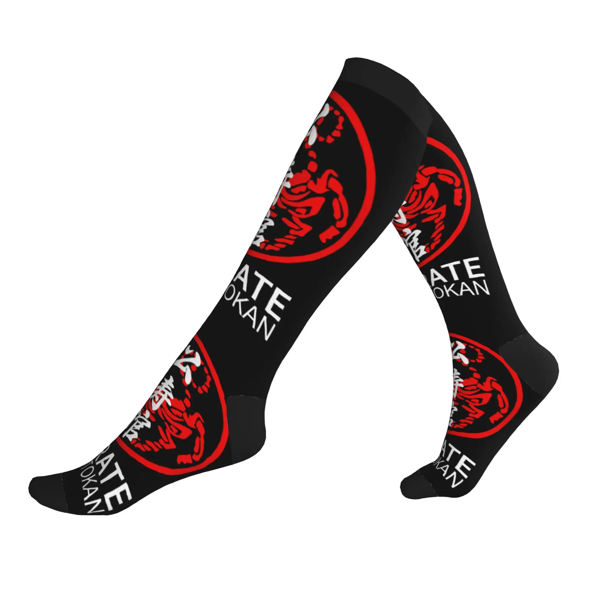 Chaussettes amusantes avec symbole de karaté Shotokan pour hommes et femmes, chaussettes chaudes à imprimé 3D, chaussettes de sport de football, chaussettes de compression