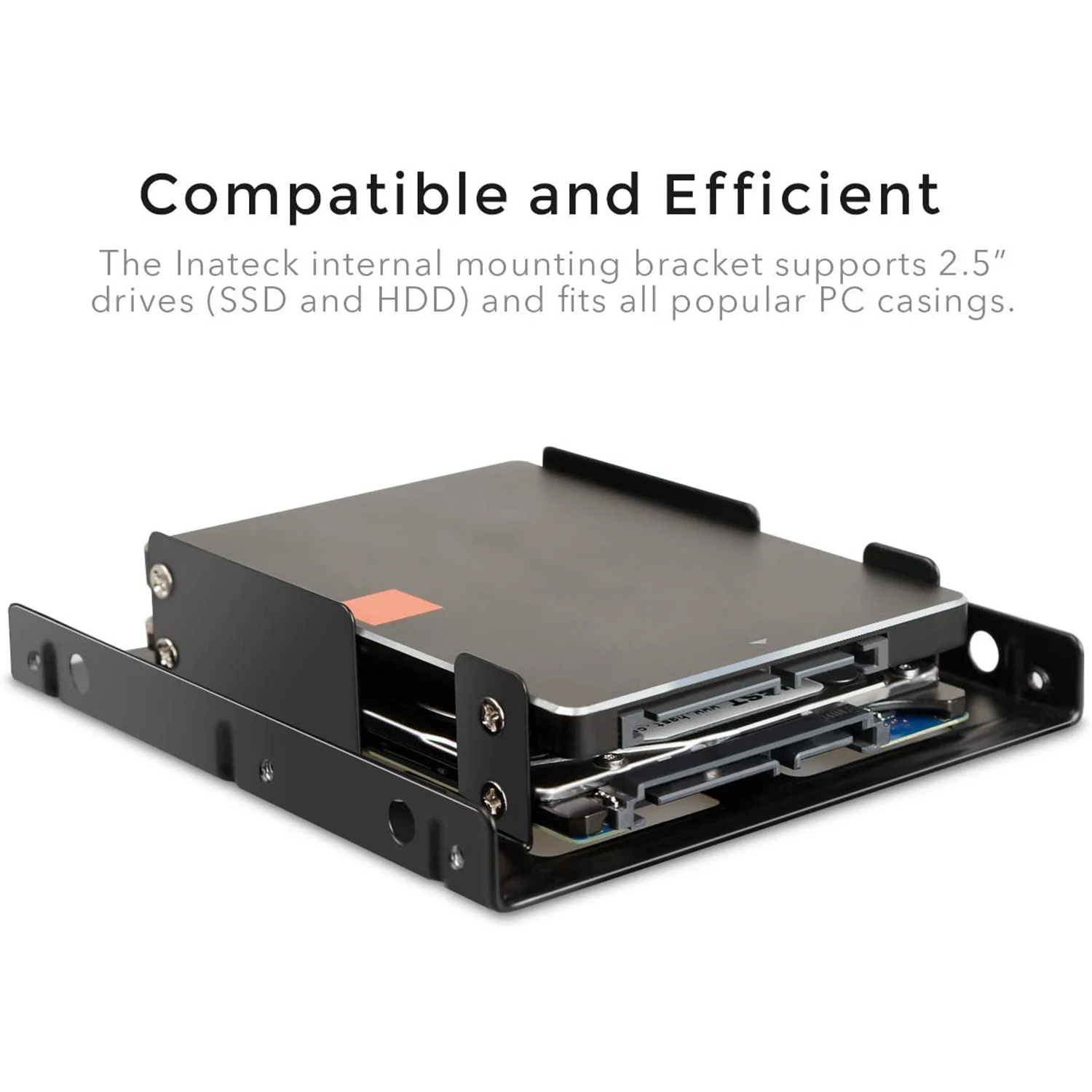 A08E-2 Bay 2.5 إلى 3.5 بوصة محرك الأقراص الصلبة الخارجي SSD طقم تركيب معدني محول القرص الصلب قوس مع كابلات ومسامير بيانات SATA #5