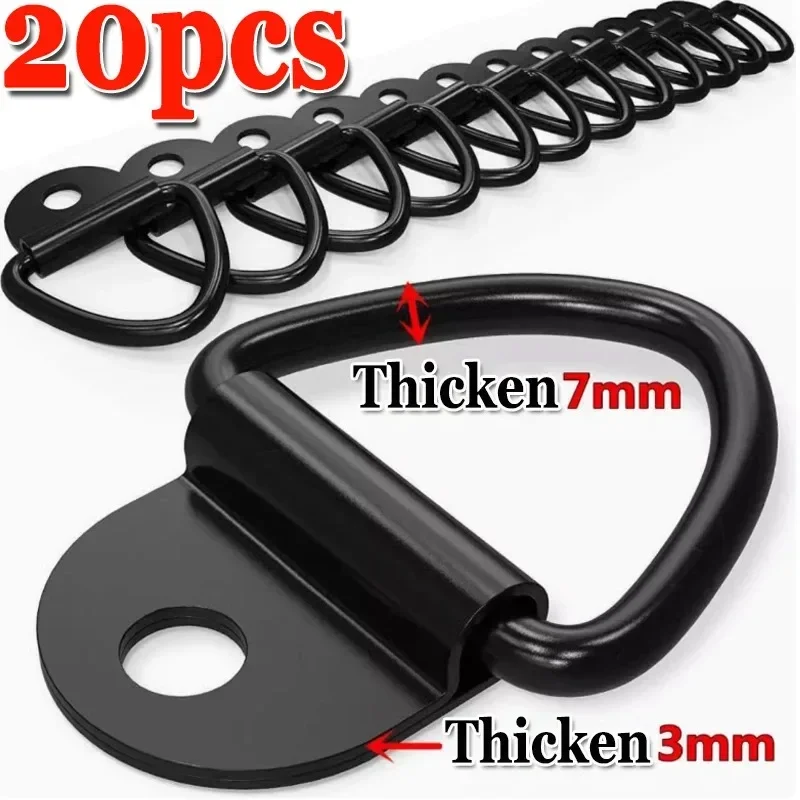 10Pcs Stainless Steel D Shape Pull Hook Tie Down Anchor Ring for Truck Trailer RV Boat Cargo Accessories