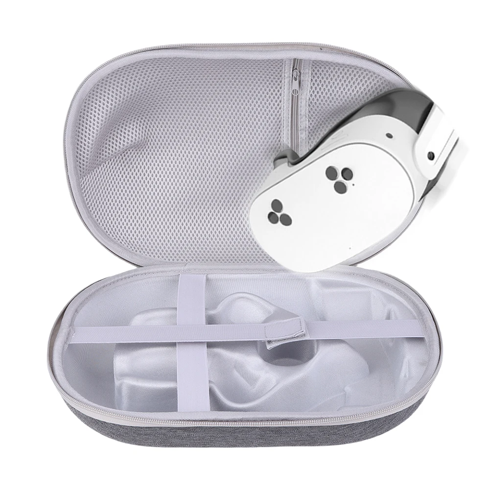 Custodia rigida da viaggio portatile antiurto con tasca in rete Custodia rigida per cuffie e accessori Meta Quest 3S VR