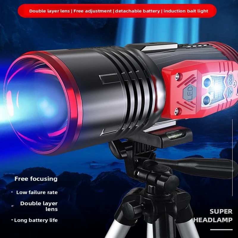 Night Fishing Light Competitive Fishing Edition Beads Digital Electric Display Waterproof 4 Light Source Strong Light Flashlight