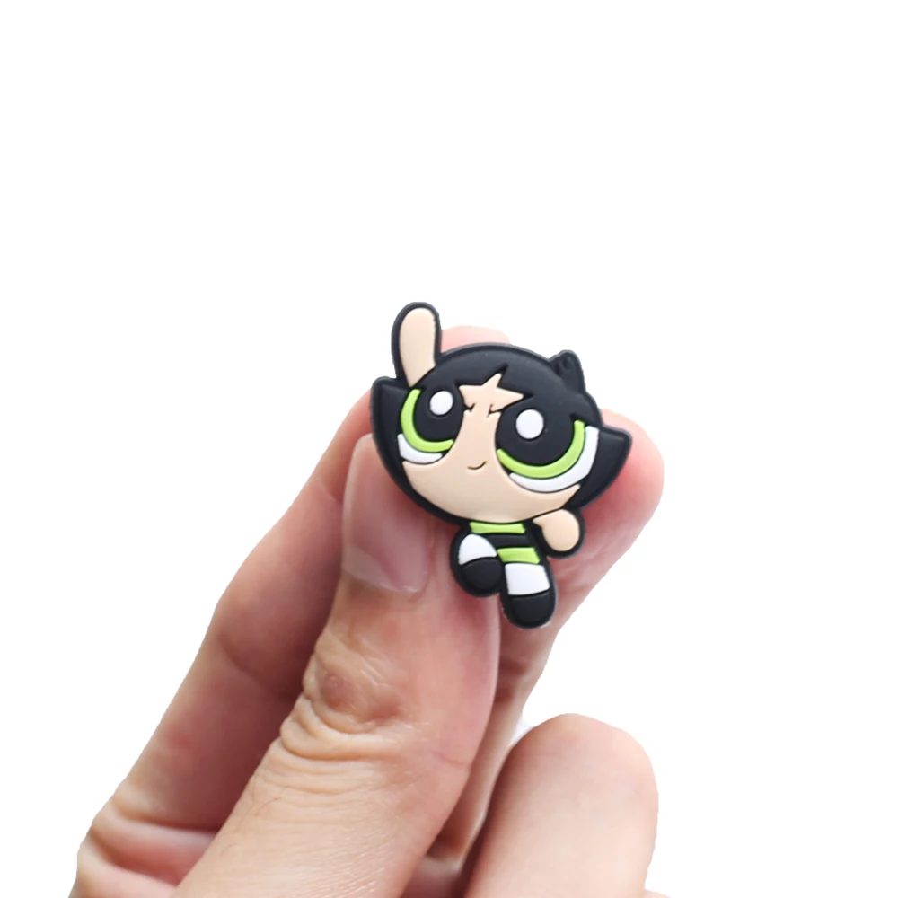 The Powerpuff Girls Cartoon shoe Charms Kids Accessories Coraline DIY Fit Clogs PVC Shoe Decorations Buckle X-mas Gifts image 5
