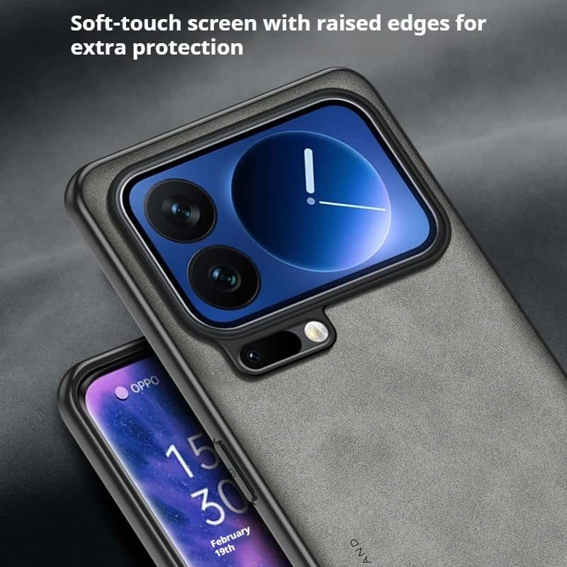 حافظة لهاتف Xiaomi 17 Pro Max 17Pro مصنوعة من جلد البولي يوريثان اللامع ومضادة للصدمات وغطاء خلفي مقاوم للصدمات من البلاستيك الصلب
