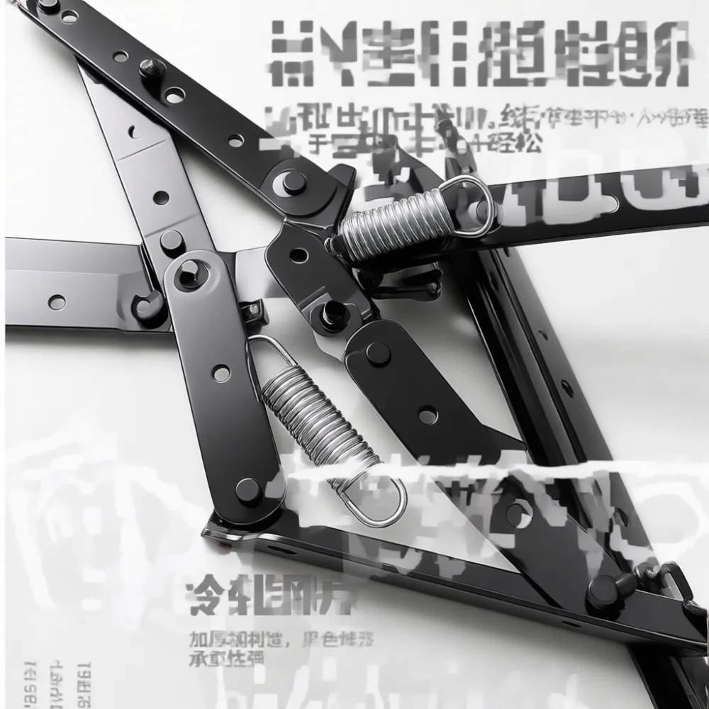 Adjustable Furniture Hinge For Sofa Bed Storage Mechanism Folding Support Bracket Metal Connector Invisible Bed Hardware