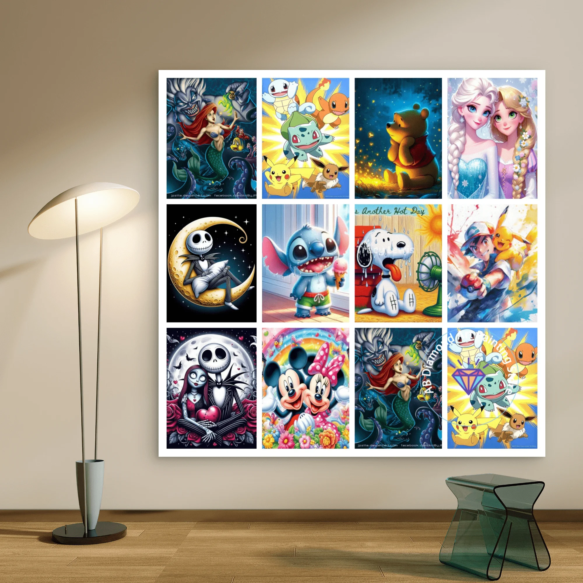 

Mickey Mouse Pikachu Elsa Rapunzel Princess AB Diamond Painting Kit 5D DIY Diamond Embroidery Handmade Art Gift Home Decoration