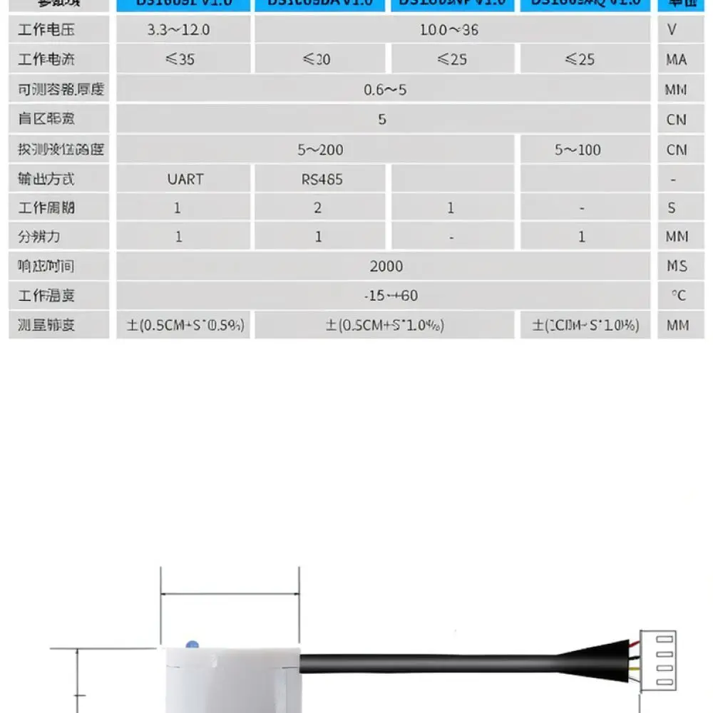 For For Xingkechuang DS1603NF Ultrasonic Level Meter Non Contact Liquid Sensor IP67 Waterproof Industrial Control Unit