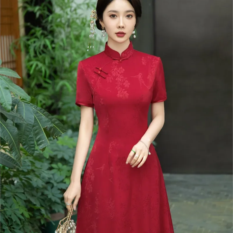 شيونغسام حريري طويل النحيف للنساء متوسط الطول للارتداء اليومي