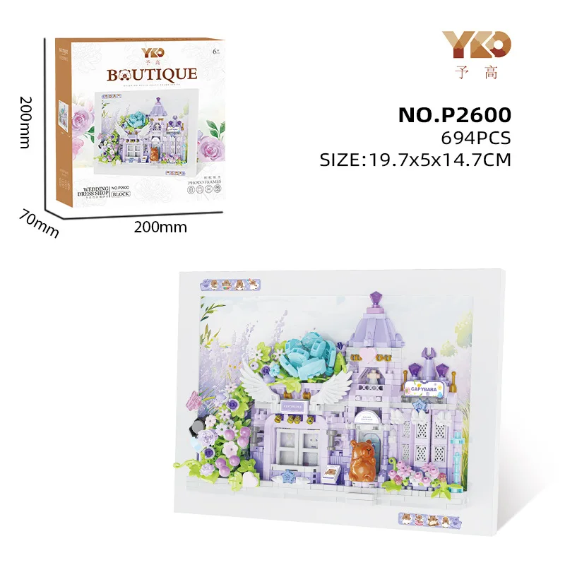 Magnetische fotolijst bouwstenen Capybara bruiloft winkel kerk figuur model gemonteerd mini baksteen speelgoed voor kinderen kerstman cadeau