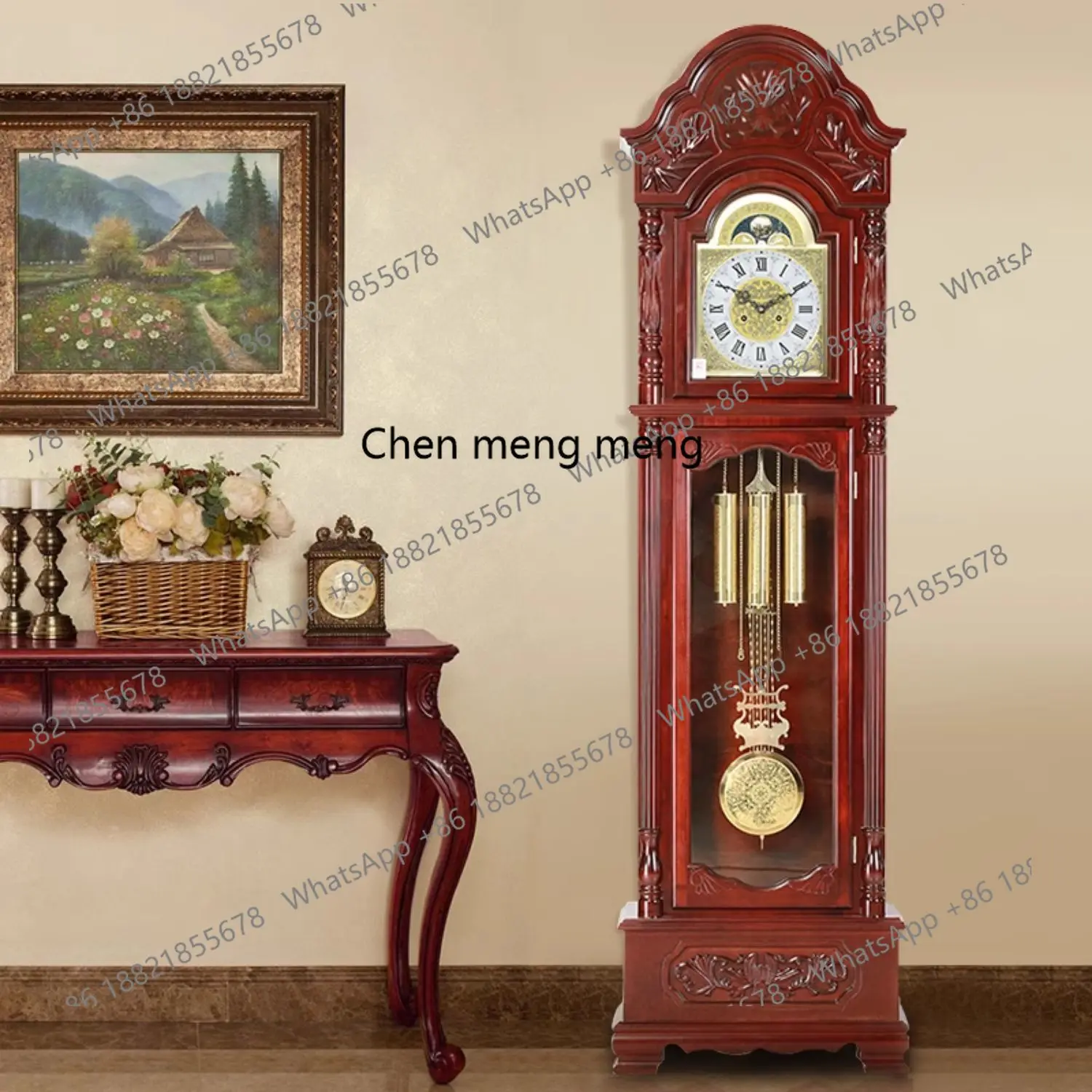 

Floor clock Living room Household machinery New Chinese retro winding old clockwork clock Large pendulum clock