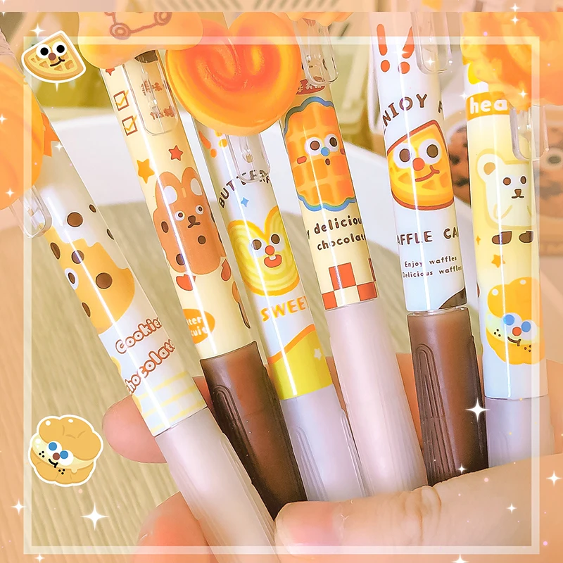 Imagem -06 - Lápis Bonito Desenho Mecânico Papelaria Estética Lápis Bonitos Adorável de Volta ao Material Escolar Biscoito Kawaii