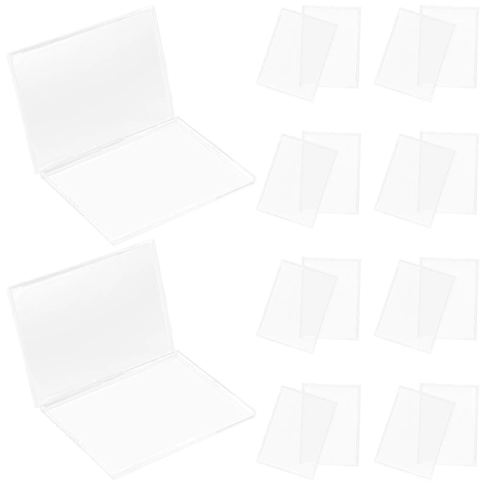 

10pcs Clear Acrylic Card Case For Game Trading Cards Display Storage Reusable Hard Protector Sleeve Organizers Box