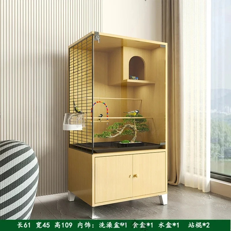 Bird cage, parrot tiger skin, Xuanfeng myna, large extra customized luxury villa, transparent breeding