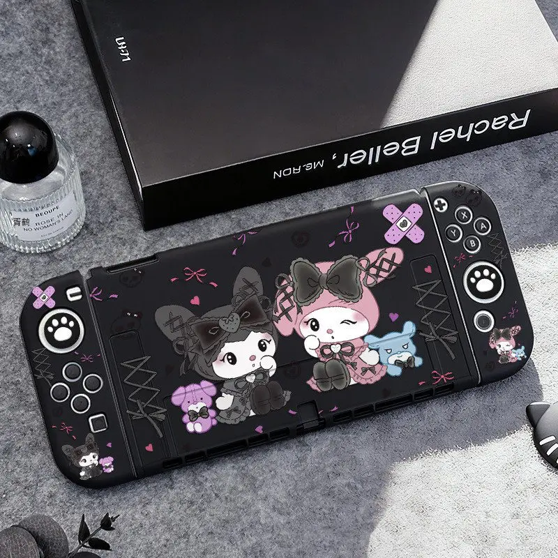Switch 2 Oled Portable Protective Case Kuromi My Melody Black Split Type Silicone Cover For Gaming Lovers Daily Use view 3