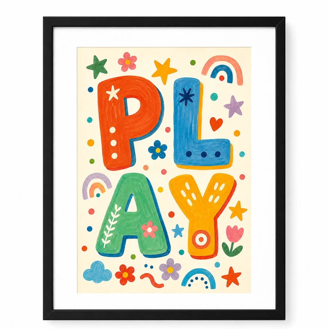 (No frame)Playful Harmony Poster,Canvas Wall Print,Modern Art Illustration,High‑Grade Home Decoration Artwork for Bedroom,Liv