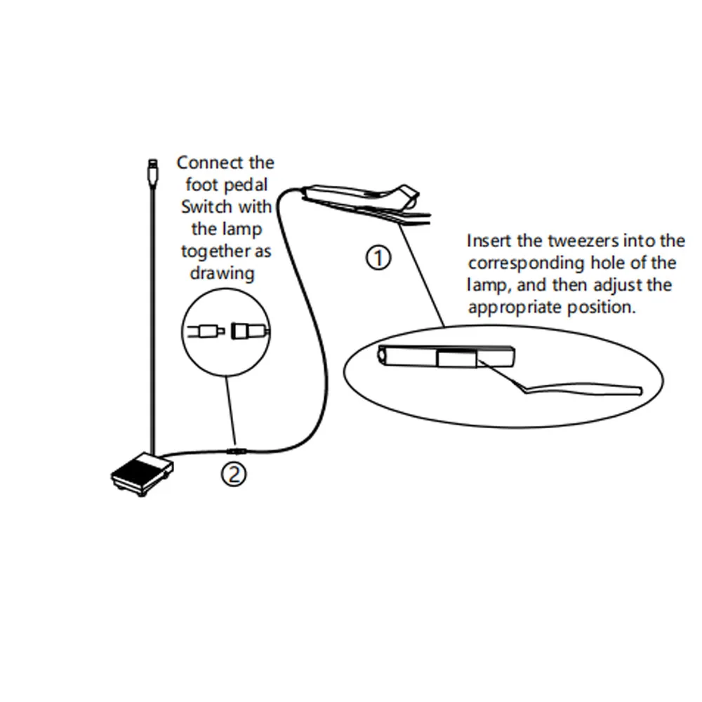 مصباح ملاقط لتمديد الرموش، ملاقط تجميل الأظافر من الفولاذ المقاوم للصدأ، ملاقط ذات طرف مدبب مع مصباح علاج الغراء بالأشعة فوق البنفسجية