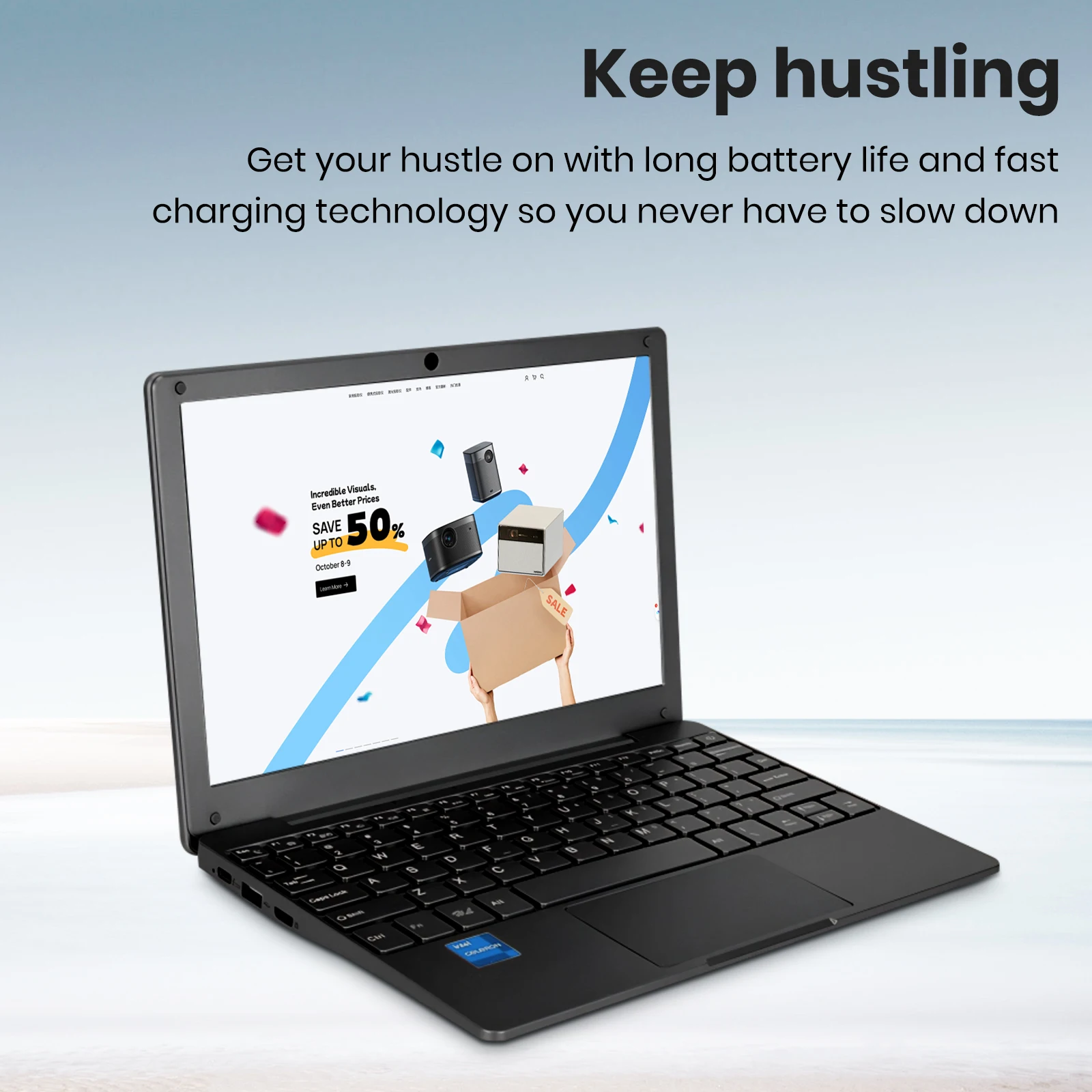 Przenośny mini laptop 10,1 cala z procesorem Intel Celeron N4000, 8 GB RAM, 128 GB SSD, Windows 11, cienki i lekki notebook dla studentów i do biura, rok 2025.