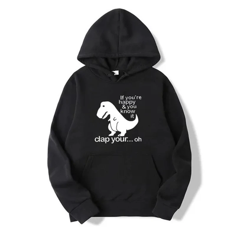 Fashion Hot Hoodies For Men Casual Oversized Tyrannosaurus Rex Cool Hoodie Pullovers Streetwear Hooded Sweatshirts  Long Sleeve