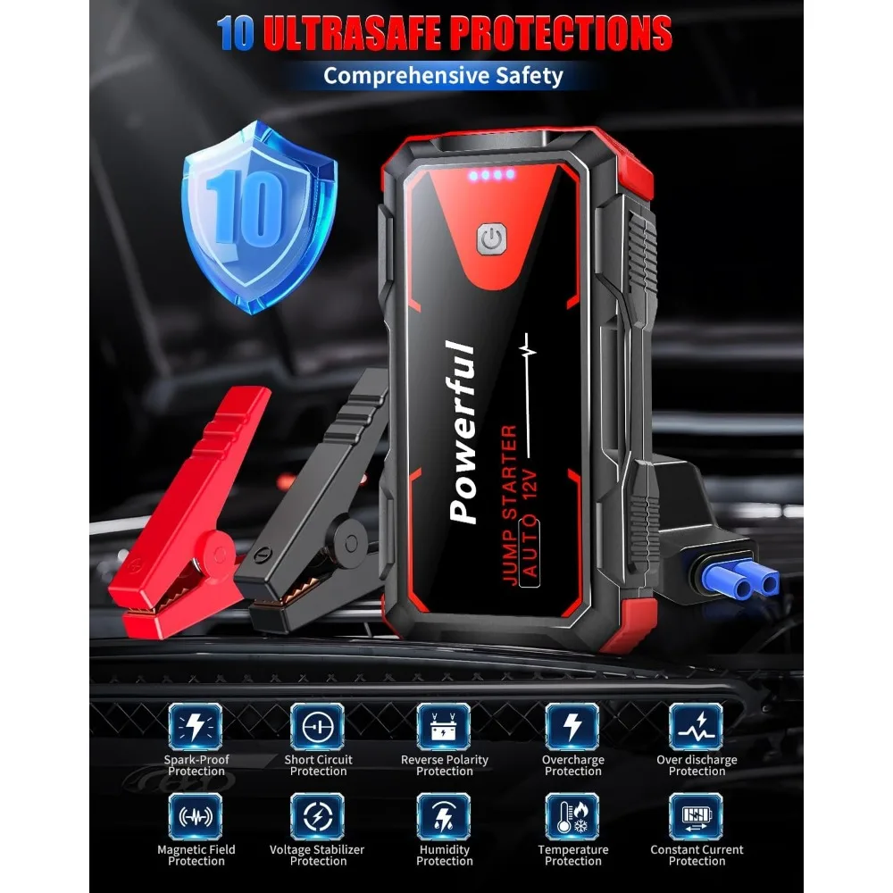 الانتقال كاتب 3000A سيارة البلوز كاتب بطارية حزمة المحمولة 12 فولت الانتقال صندوق بطارية معزز شاحن لما يصل ما يصل إلى 10L الغاز أو 8L الديزل