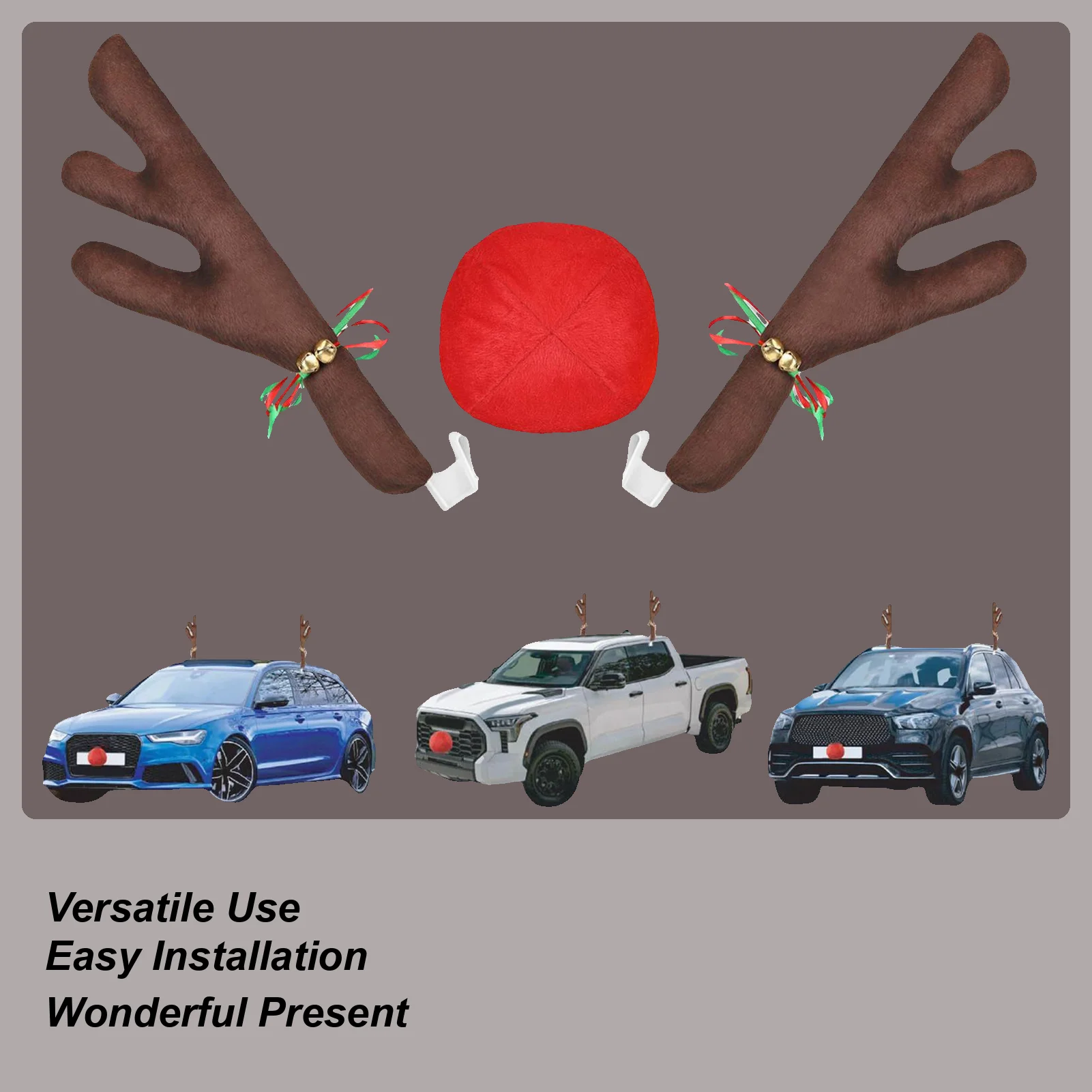 

Car Reindeer Antlers Automotive Exterior Deer Decor Decorative Plush Car Antler For Golf Course Parade Holiday Season Hunting