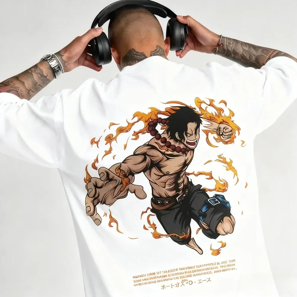 

Совместимая футболка ONE PIECE Anime Ace, лето 2026, мужская/женская уличная свободная повседневная детская одежда для родителей и детей, топ
