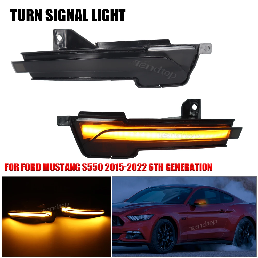 For Ford Mustang 2015 2016 2017 2018 2019 2020 2021 2022 LED Dynamic Side Mirror Turn Signal Light Sequential Indicator Blinker