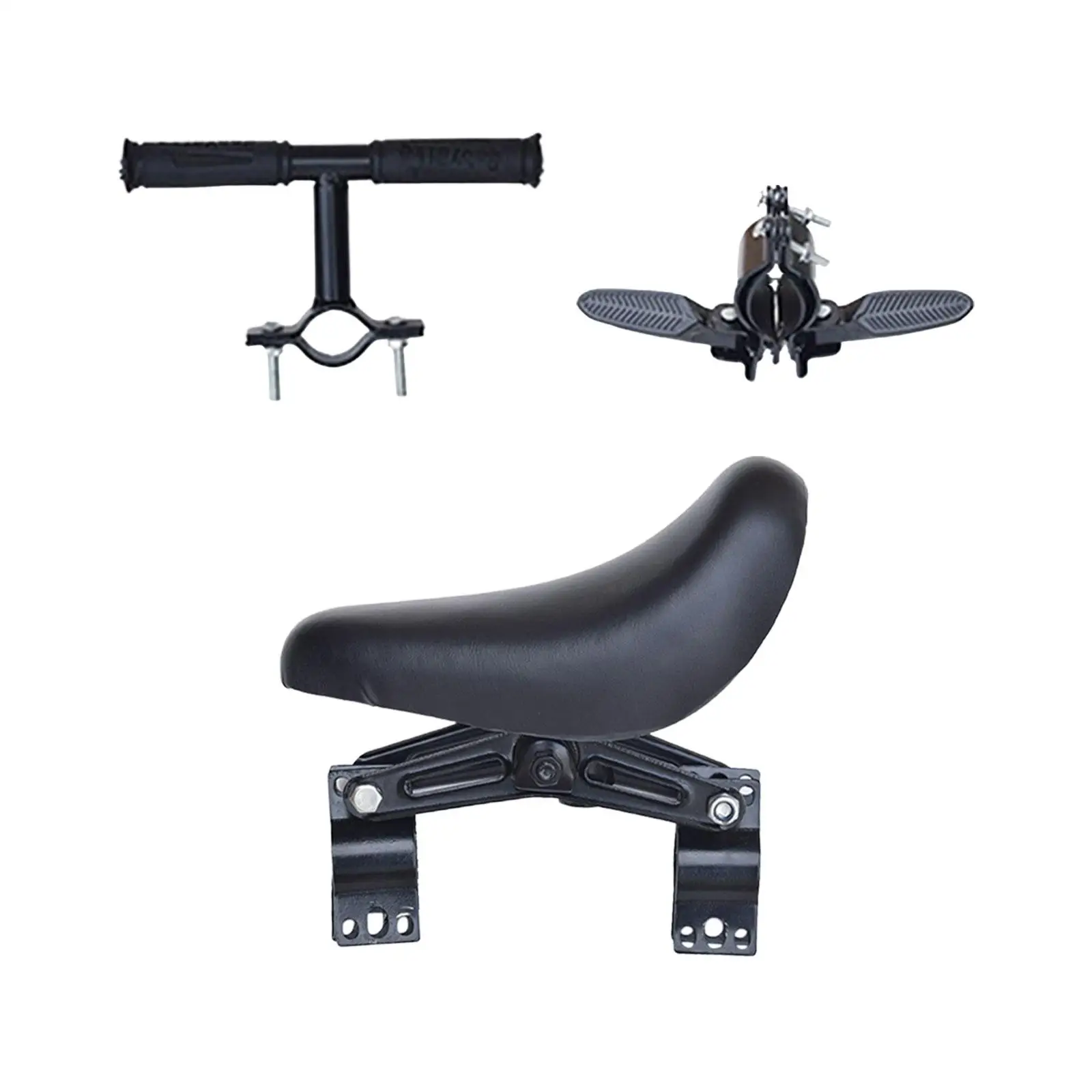 MTB Kid Bicycle Seat with Handlebar and Foot Pedals Easily Install Foldable Pedal Accessories Detachable for Children 2-5 Years