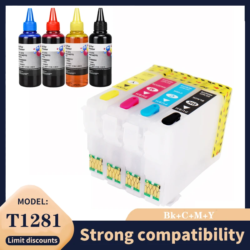 

T1281 Refillable Ink Cartridge for epson sx130 sx235w S22 SX230 SX235W SX420W SX440W SX430W SX425W SX435W SX438 printer