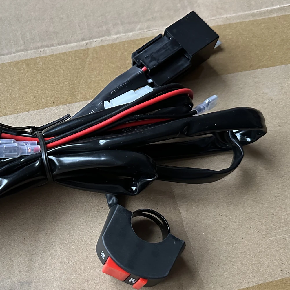 Motorcycle Fog Light Wiring Harness DC 12V LED Headlamp Refit Switch Relay Wire Work Light Connector Wiring Harness Kit