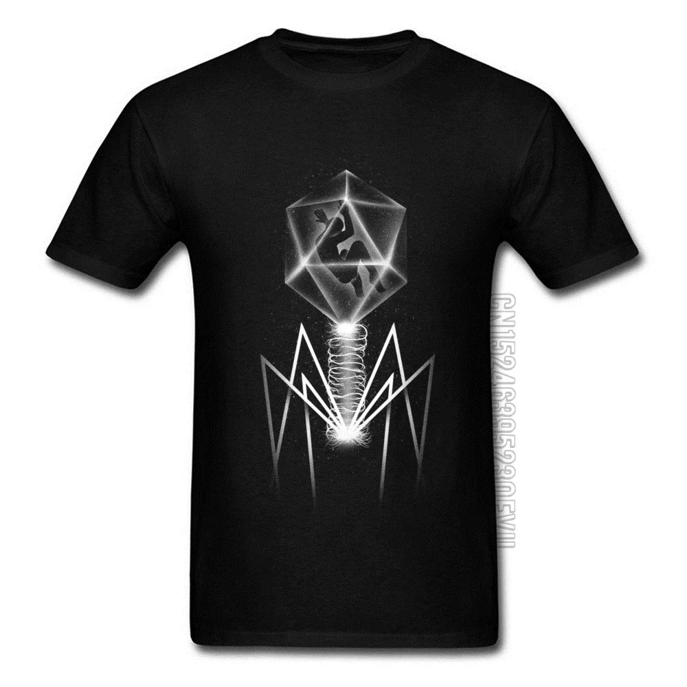 Classic Bacteriophage T-Shirt Black Clothing Shirt Fashion Leisure Print T Shirt 3D Tees For Men Teenage Popular Tshirt Cotton