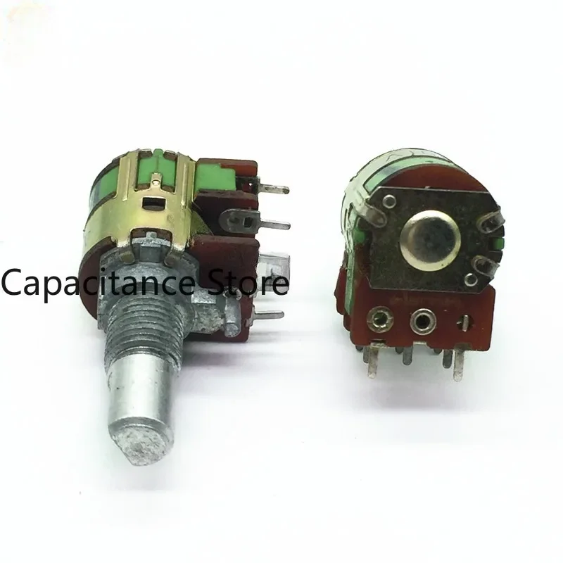 

5PCS 12 type rotary potentiometer with dual switch A10K, shaft length 15mm, half 8 legs