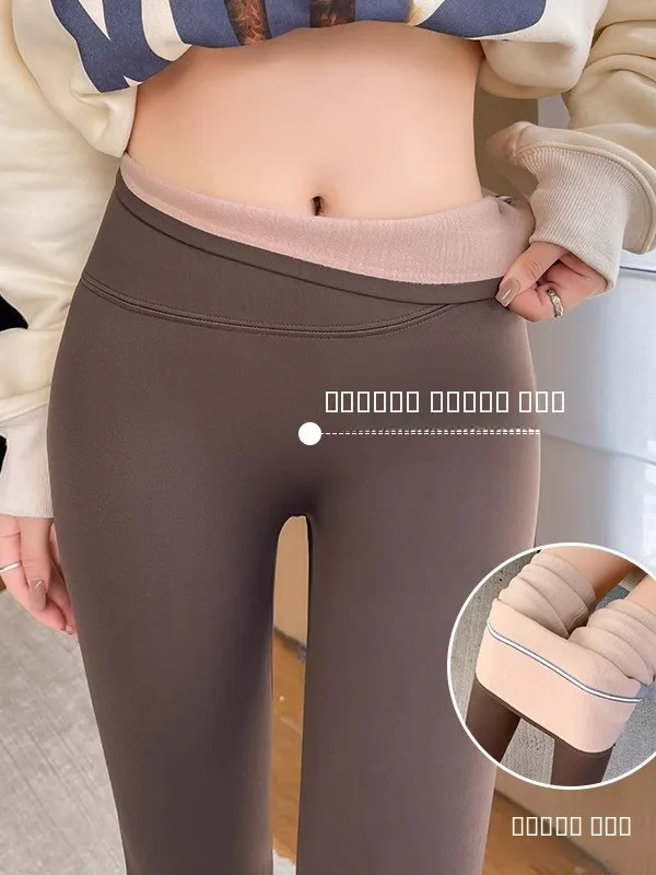 

Женские брюки из овчины на подкладке, плотные брюки для йоги, теплые хлопковые брюки, повседневные длинные брюки с эластичной резинкой на талии