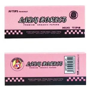 أطراف تصفية ورق الدرفلة الطبيعية غير المكررة، وردي، 5 منشورات، 250 ورقة أفضل 10 طقم ماريجوانا وردية مبيعا - رقم 7