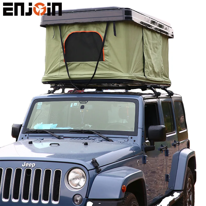 ENJOIN Automatic Car Roof   Tent Hard Shell Aluminum Square Oxford Fabric Four-season Telescopic Ladder