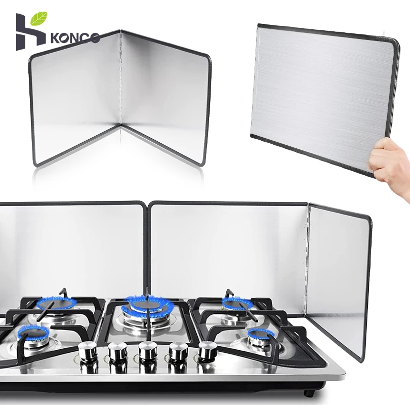 Foldable Kitchen Gas Stove Baffle Plate Frying Pan Oil Splash Protection Screen Nonstick Oil Splatter Guard Kichen Accessories