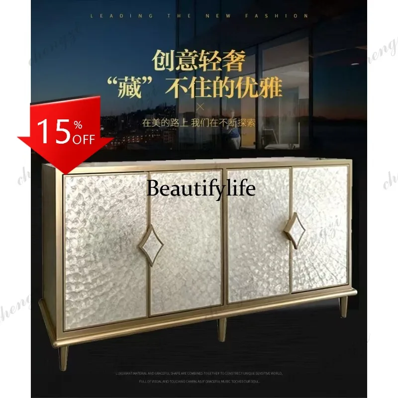 D80 Light luxury solid wood porch cabinet enters the door, high-end shoe cabinet decoration, simple storage and dining side cabi