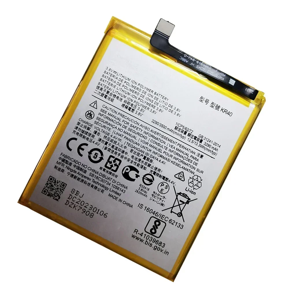 Replacement Battery For Motorola Moto One Action XT2013-1/One Vision XT1970-1, 3500mAh, KR40, 100% Original, New