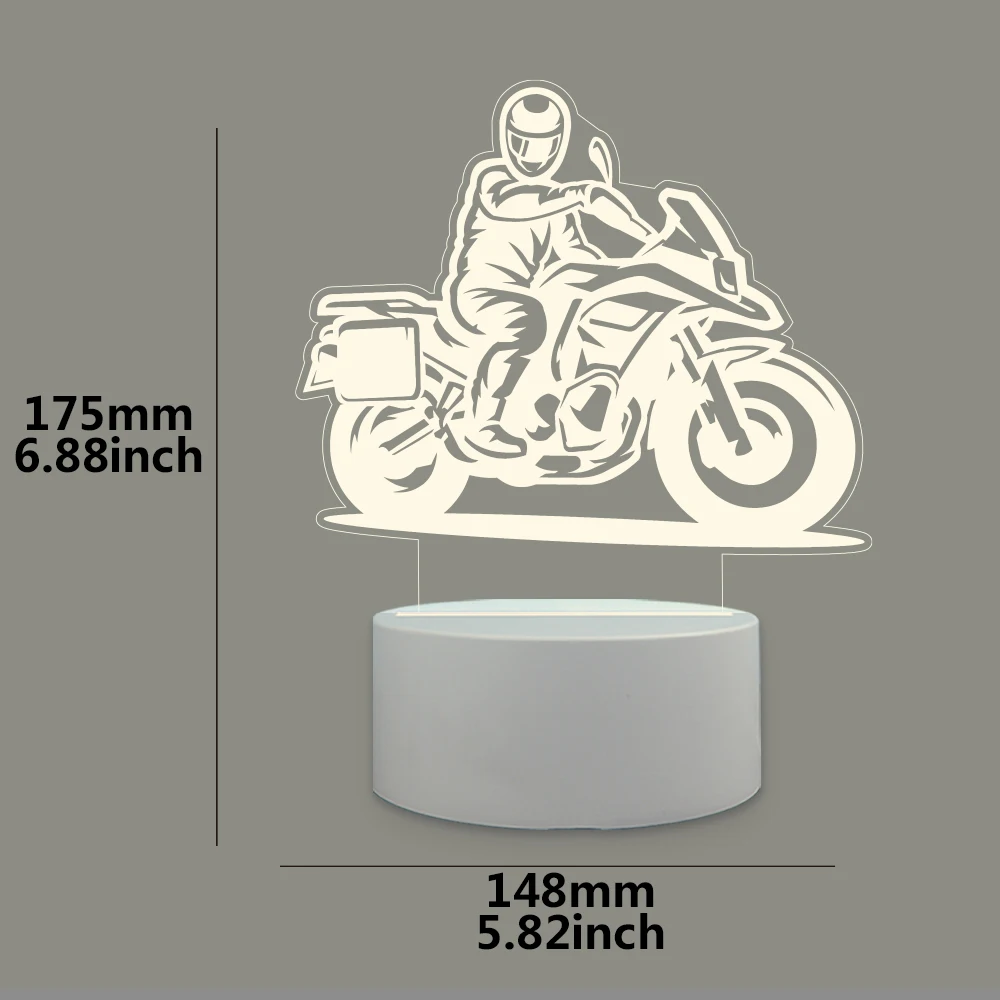 Motorcycle DIY  3D Led Night Light For Bedroom Lights Avatar Mange Room Decor Kid\'S Gift Usb Atmosphere Table Lamp