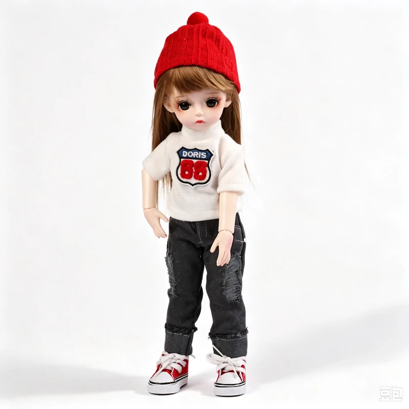 6 Points Bjd Doll Casual Shoes 30cm Doll Lace Up Canvas Shoes Fashion Doll Replacement Dress Up Accessories