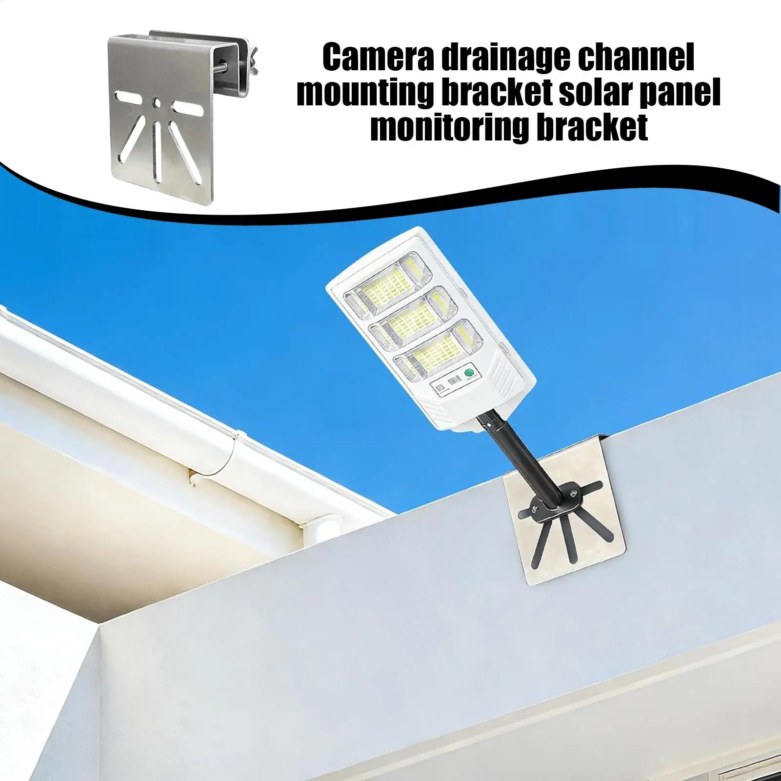 Gutter Camera Mount Stainless Steel Roof Holder Camera Mount Outdoor For Gutter Wall Roof Outdoor Home Solar Panel