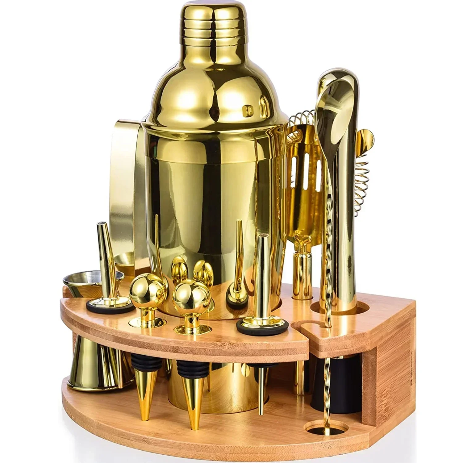 12 Piece Bar Tools Premium Mixology Bartender Kit Cocktail Making Shaker Set Cocktail Gift Set With Stylish Bamboo Stand