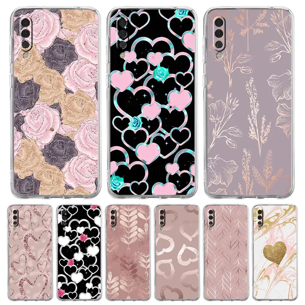 Oro Rosa Cuore di Amore Cassa Del Telefono Per Samsung A54 A52 A50 A70 A30 A40 A20S A20E A12 A14 A16 A22 A24 A42 A34 A32 5G A04s A06 Copertura