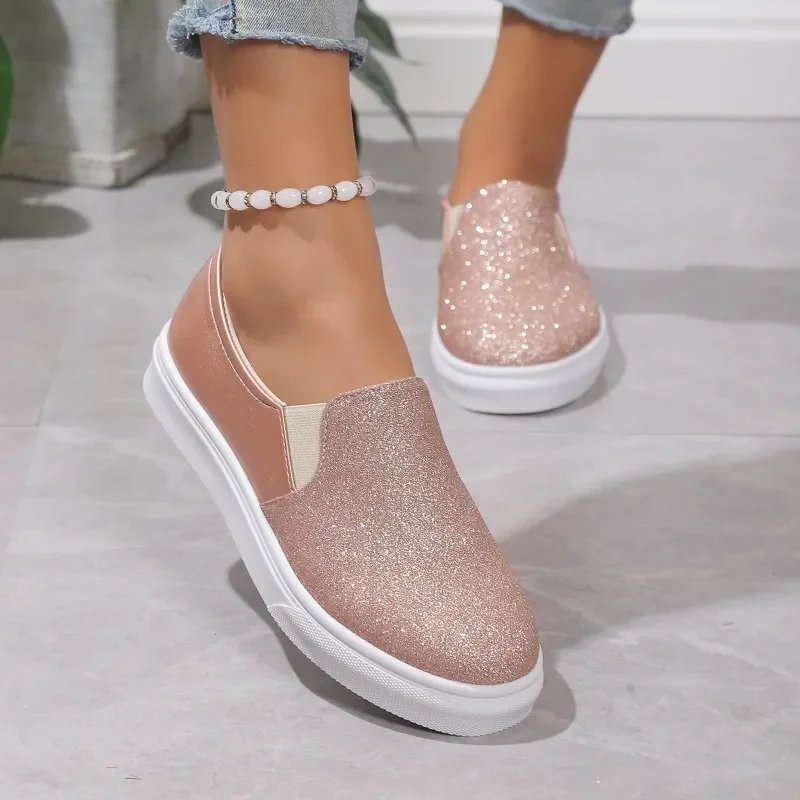 Sapato feminino em couro vulcanizado, sapatilhas casuais, slip-on confortável, plataforma, tendência primavera, feminino, nova moda