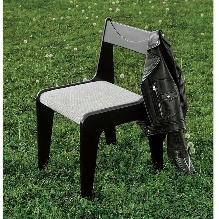 كرسي بلون الشمال على طراز المشاهير على الإنترنت، طراز مصمم، حديث وبسيط، ظهر، مقعد واحد كاجوال من خشب الزان #5