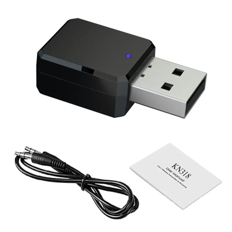 1PCS Bluetooth 5.0 Car Kit Wireless Music 3.5Mm Aux Usb Power Audio Receiver Adapter Auto Bluetooth Stereo for Car Radio Mp3 Pc