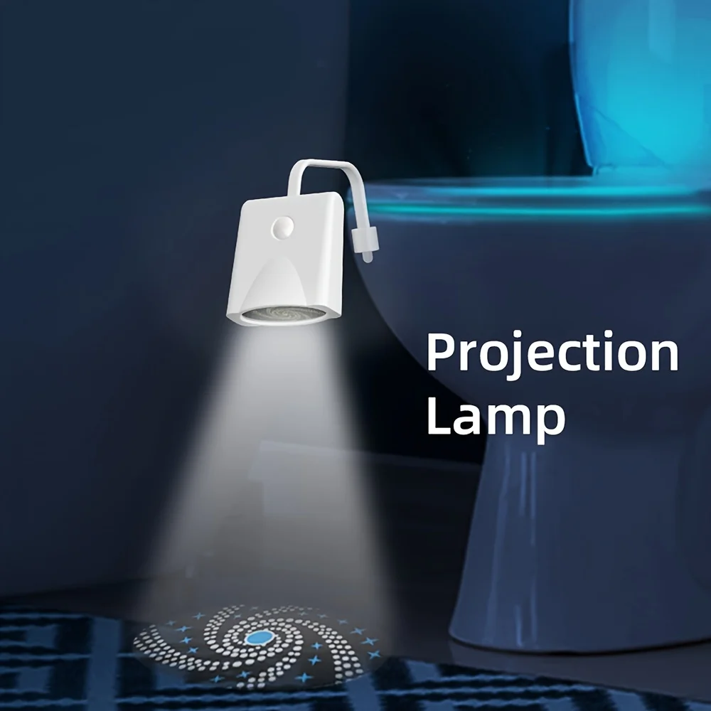 Luz nocturna con sensor de movimiento: lámpara de proyección LED que cambia de 16 colores, luz nocturna recargable por USB, dispositivo divertido y fresco para el hogar y la cama
