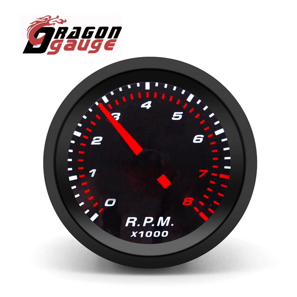 「DRAGON」2" 52mm Water Temp Oil Temp Oil Pressure Tachometer RPM  Voltmeter Vacuum Boost PSI/Bar Smoke Lens Car Gauges - view 2